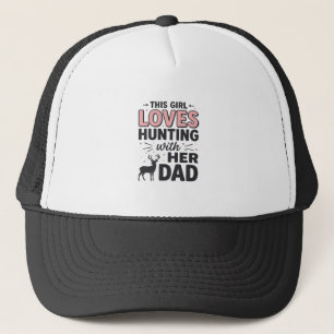 Casquette Cette Fille Aime La Chasse Avec Son Papa Design Vi