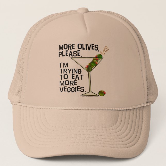 Casquette CHA - Plus d'Olives. Manger des Légumes ! (Devant)