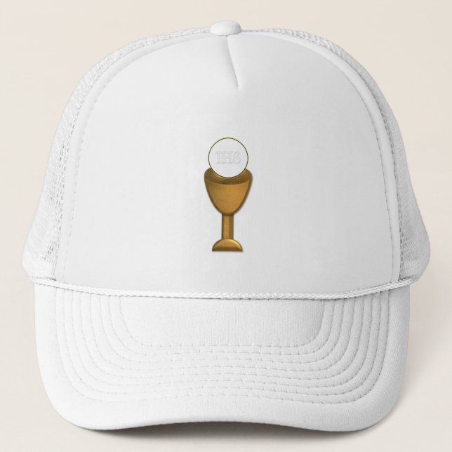 Casquette Chalice d'or et hôte - Sainte Communion (Devant)