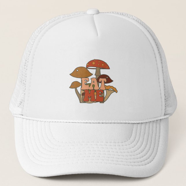 Casquette Champignons amusants rétro | Mange-moi (Devant)