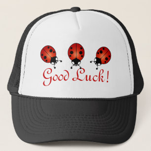 Casquette Chance noire orange rouge de trois coccinelles