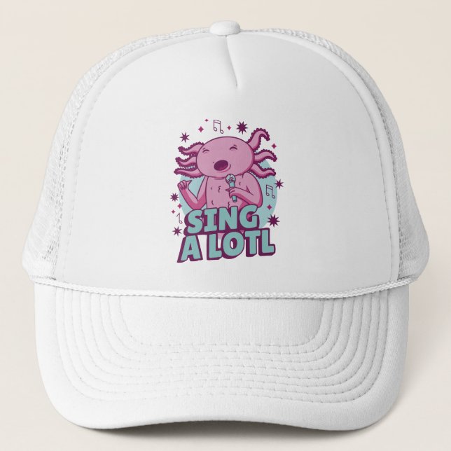 Casquette Chanter un long chant Axolotl (Devant)