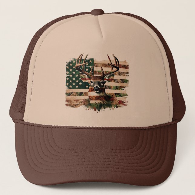 Casquette Chapeau à drapeau de chasse au cerf (Devant)