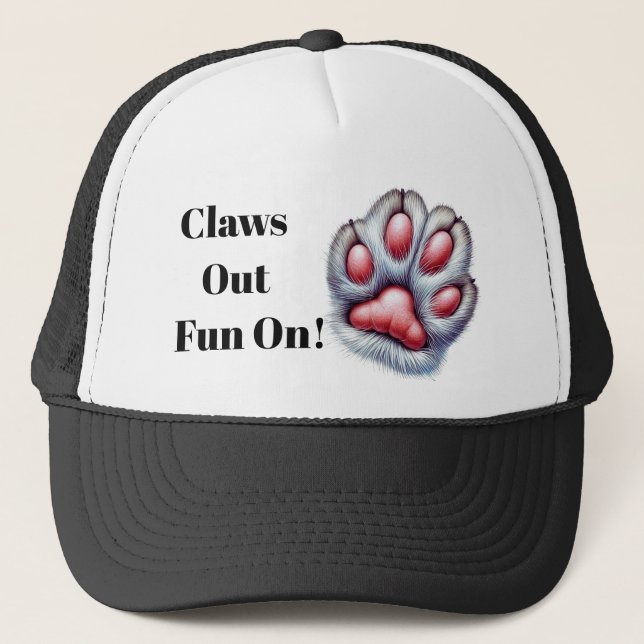 Casquette Chapeau à Griffe de Chat – Mignon & Amusant (Devant)