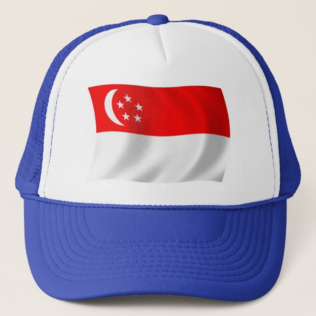 Casquette Chapeau au drapeau de Singapour (Devant)