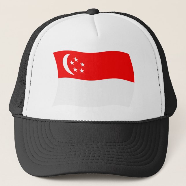 Casquette Chapeau au drapeau de Singapour (Devant)