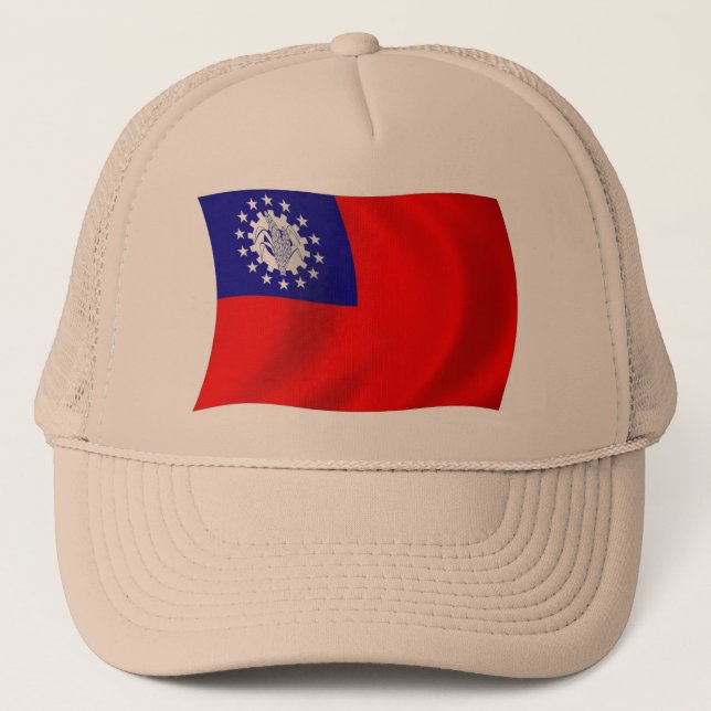 Casquette Chapeau avec drapeau de Birmanie (Devant)