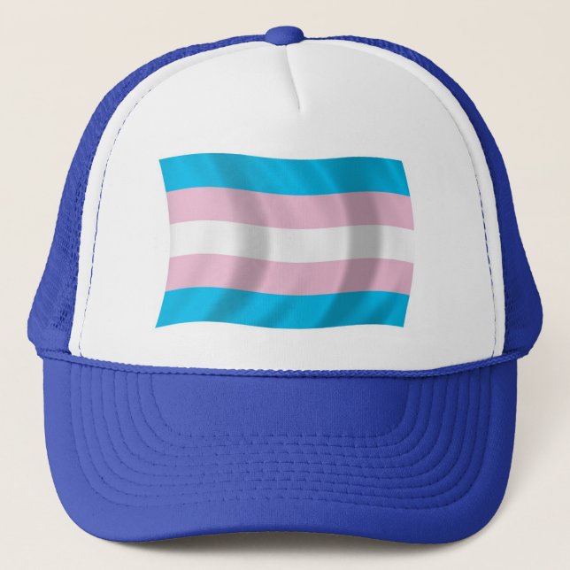Casquette Chapeau avec drapeau de la fierté transgenre (Devant)