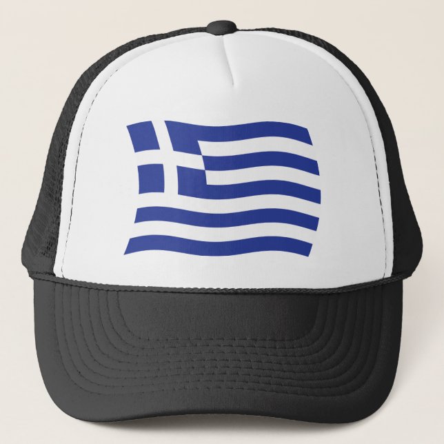 Casquette Chapeau avec drapeau de la Grèce (Devant)