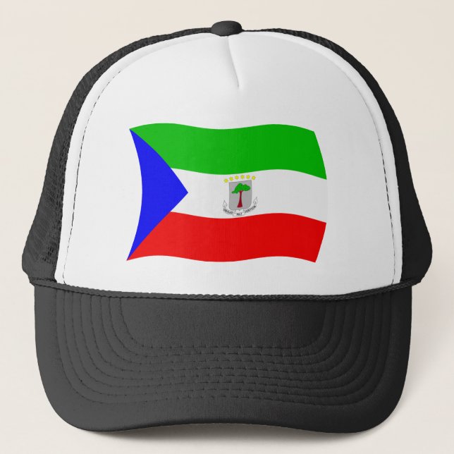 Casquette Chapeau avec Drapeau de la Guinée Équatoriale (Devant)
