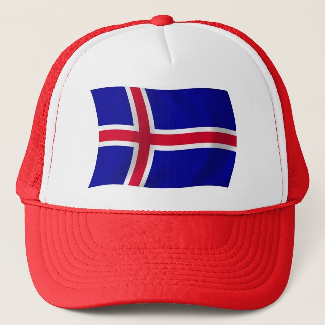 Casquette Chapeau avec drapeau d'Islande (Devant)