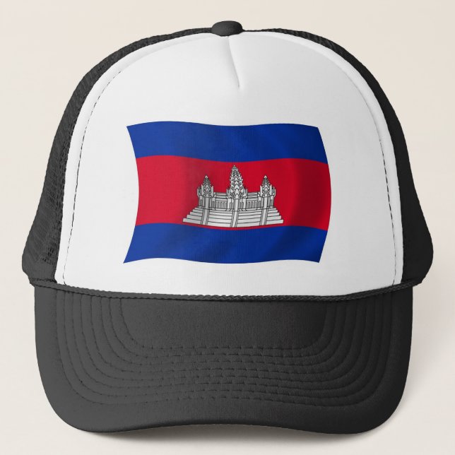 Casquette Chapeau avec Drapeau du Cambodge (Devant)
