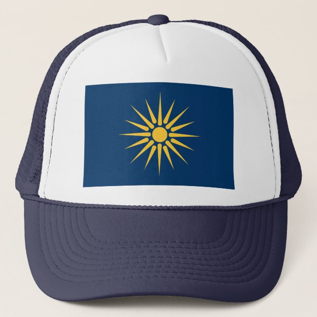 Casquette Chapeau avec le drapeau de Macédoine, Grèce (Devant)