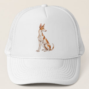 Casquette Chapeau blanc dessiné à la main élégant Podenco Ib