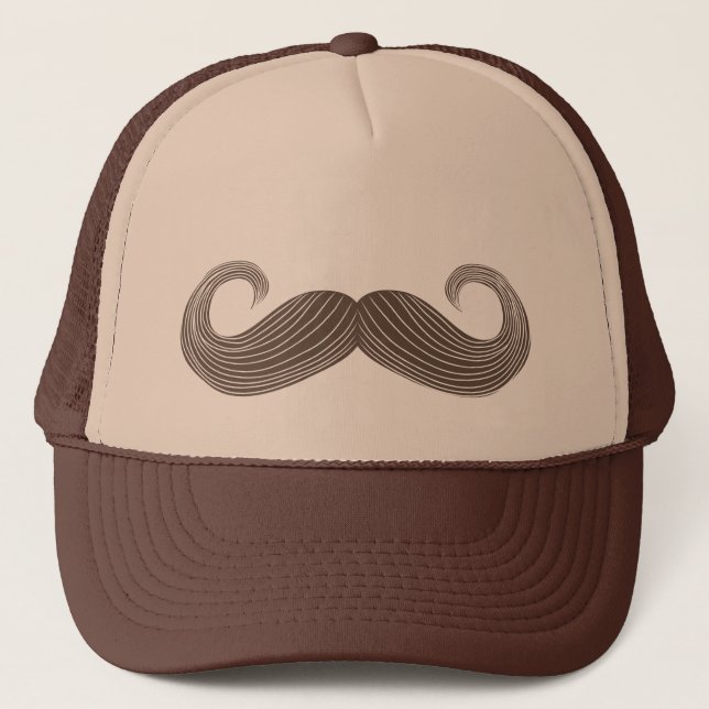 Casquette Chapeau Brown à poignet Moustache Trucker (Devant)