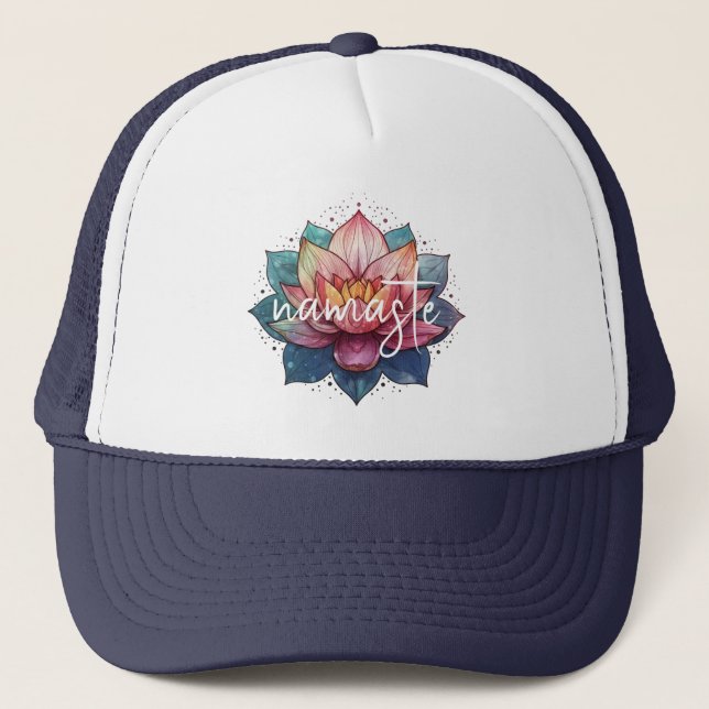 Casquette Chapeau camionneur de lotus de Namaste (Devant)