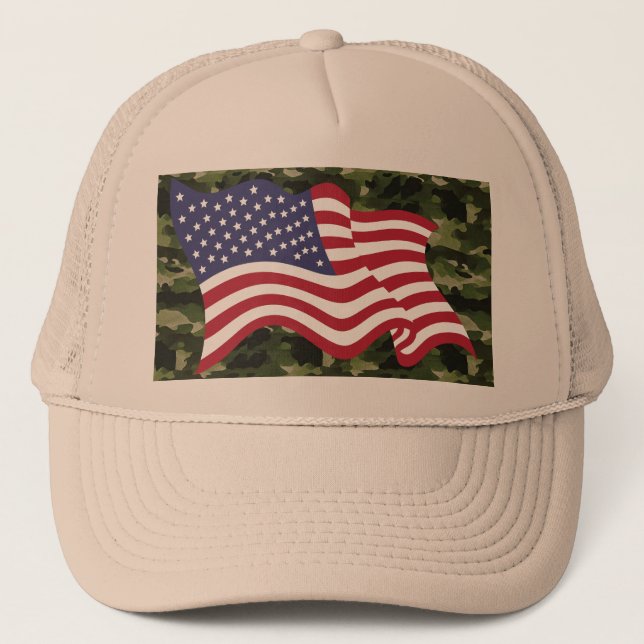 Casquette Chapeau camouflage drapeau USA pour une utilisatio (Devant)