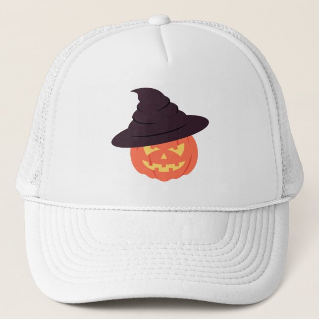 Casquette Chapeau Citrouille rétro - Orange Hallowen (Devant)