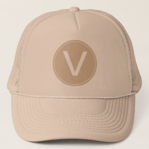 Casquette chapeau cool kaki et monogramme initial kaki.