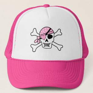 Casquette Chapeau/crâne de camion avec os croisés et coeur