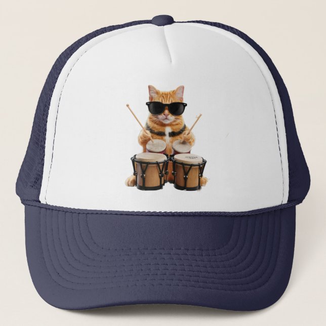 Casquette Chapeau de baseball Cute Tabby Bongos (Devant)