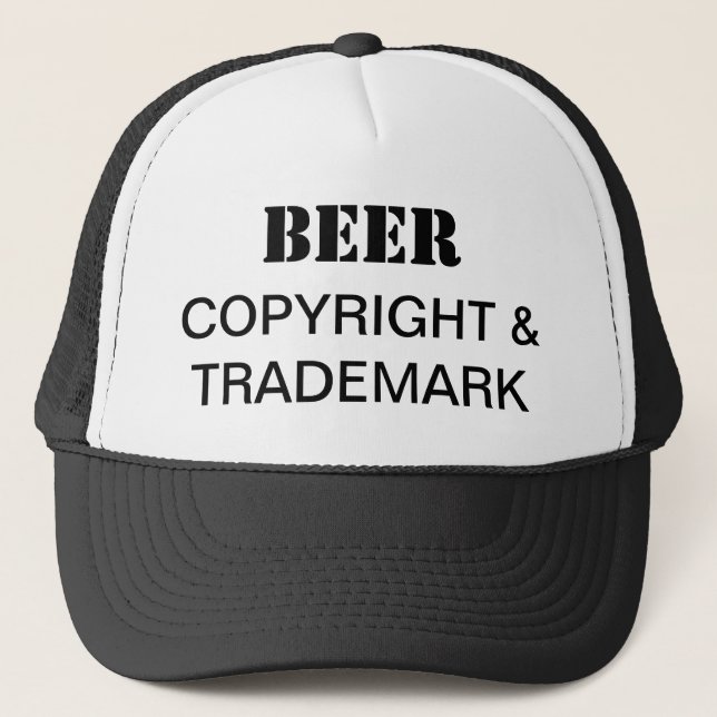 Casquette Chapeau de camion à bière, droit d'auteur et marqu (Devant)