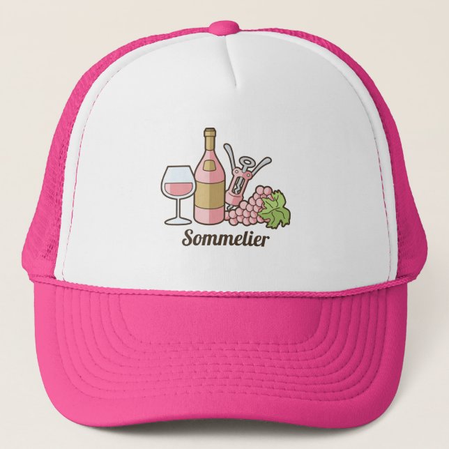 Casquette Chapeau de camion à vin rose (Devant)