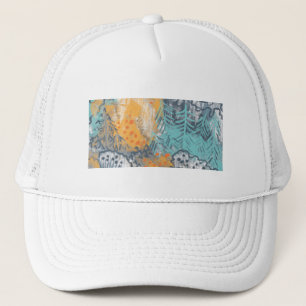Casquette Chapeau de camion abstrait à fleurs