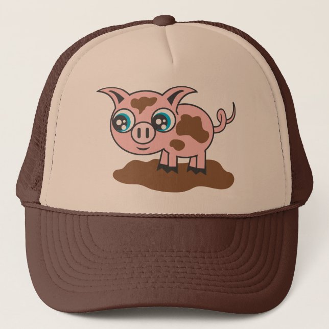 Casquette Chapeau de camion amusant de cochon boueux pour en (Devant)