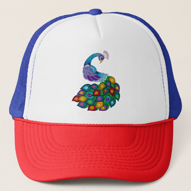 Casquette Chapeau de camion avec conception de paon (Devant)