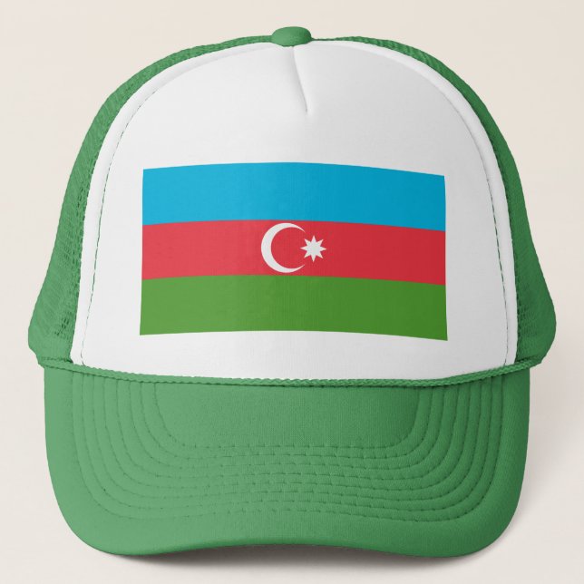 Casquette Chapeau de camion avec drapeau d'Azerbaïdjan (Devant)