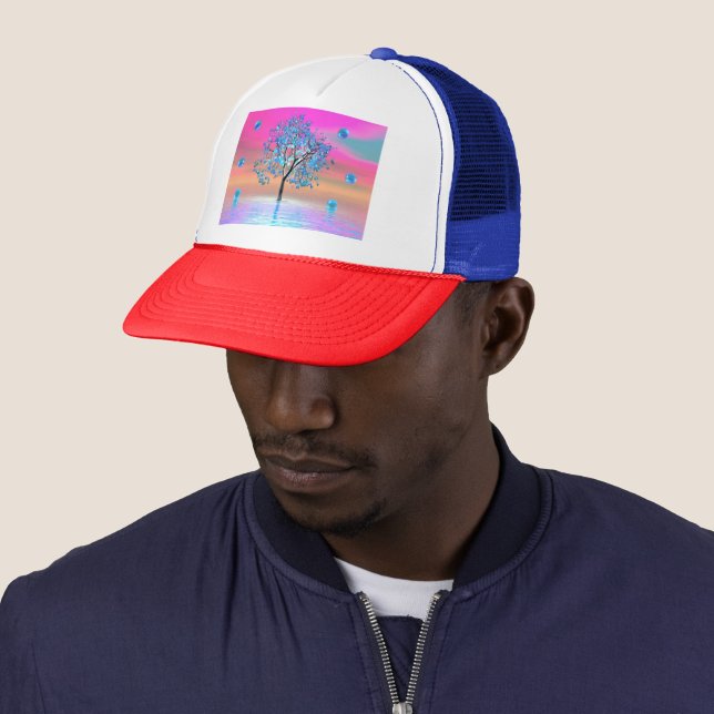 Casquette Chapeau de camion Crystal Tree Sunrise (En situation)