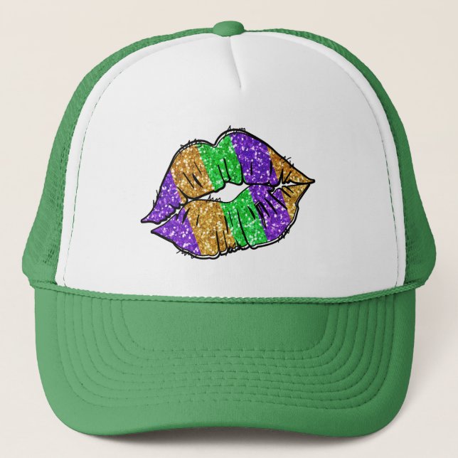 Casquette Chapeau de camion de baiser Mardi Gras (Devant)