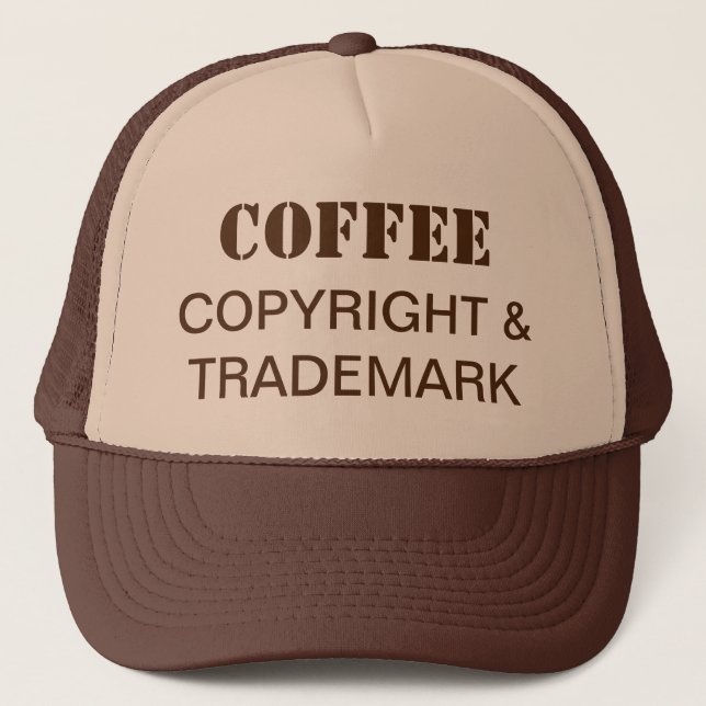 Casquette Chapeau de camion de café, droit d'auteur et marqu (Devant)