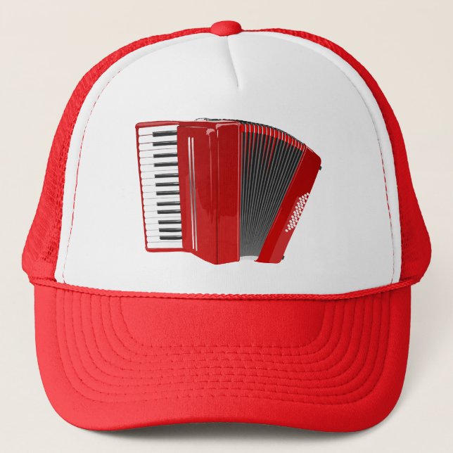 Casquette Chapeau de camion de conception ACCORDION ROUGE (Devant)