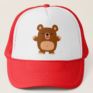Casquette Chapeau de camion de l'ours de caricature de rire 