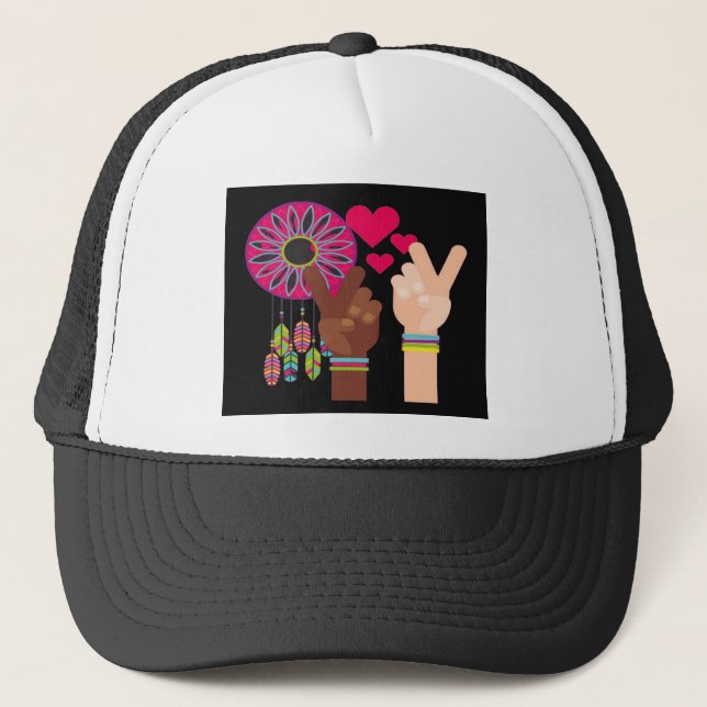 Casquette Chapeau de camion de paix (Devant)