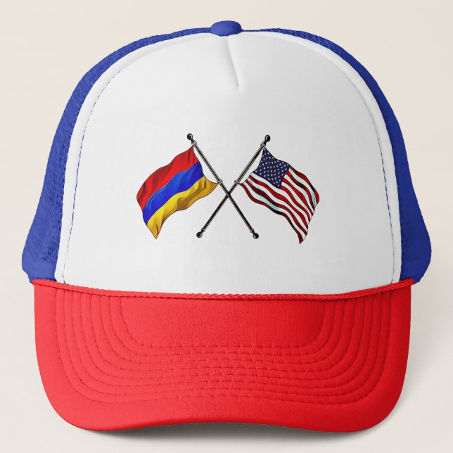 Casquette Chapeau de camion des drapeaux arméniens américain (Devant)