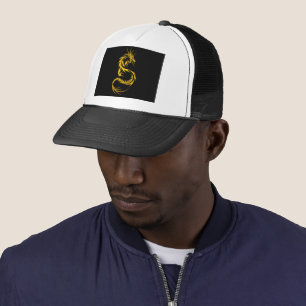 Casquette Chapeau de camion-dragon d'or
