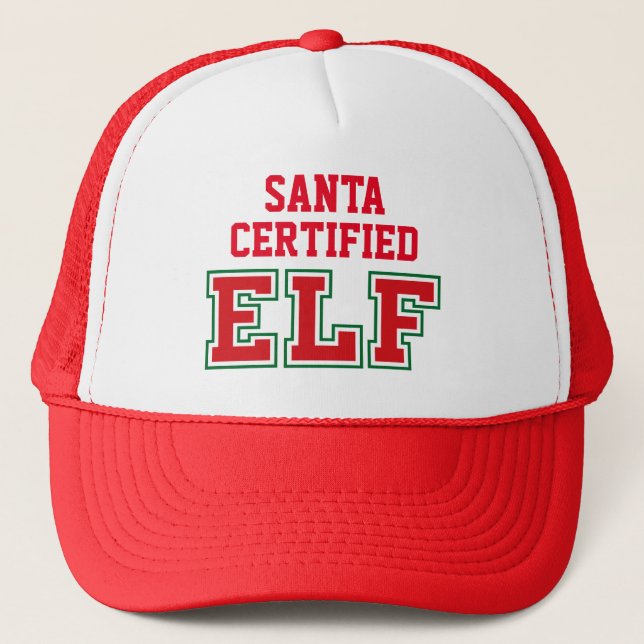 Casquette Chapeau de camion Elf certifié père Noël (Devant)