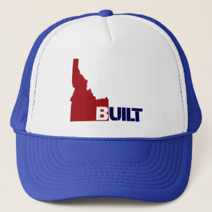 Casquette Chapeau de camion Idaho Construit Centre (Rouge Bl