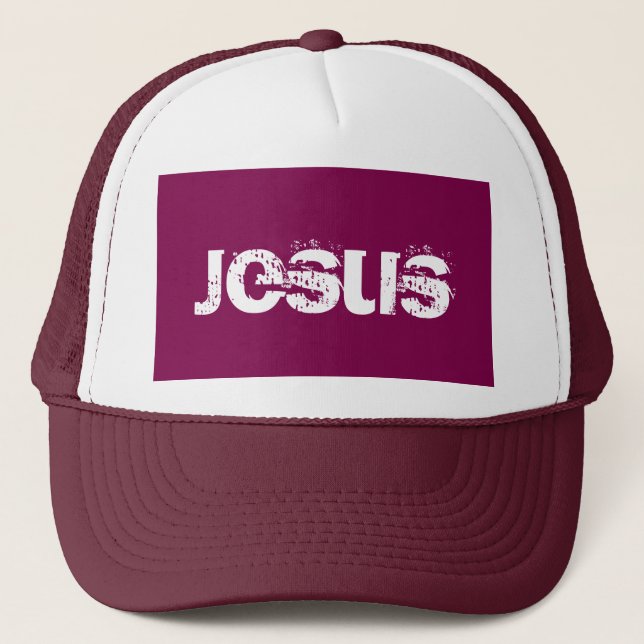 Casquette Chapeau de camion Jésus violet (Devant)