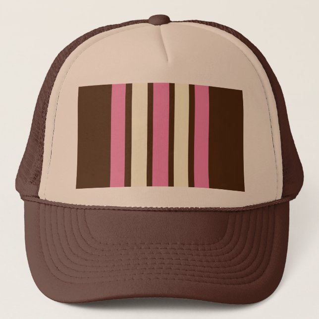 Casquette Chapeau de camion napolitain (Brown, rose et crème (Devant)