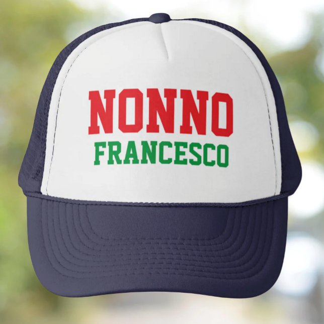Casquette Chapeau de camion non personnalisé (Nonno Personalized Athletic Red and Green Fonts for Italian Grandfather)