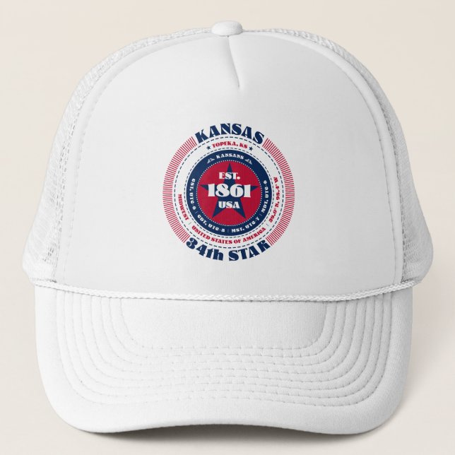 Casquette Chapeau de camion patriotique circulaire Kansas St (Devant)