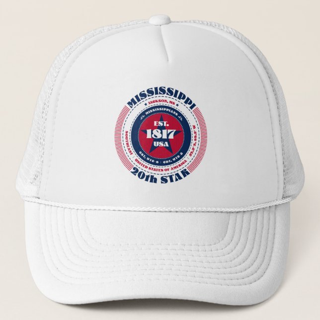 Casquette Chapeau de camion patriotique circulaire Mississip (Devant)