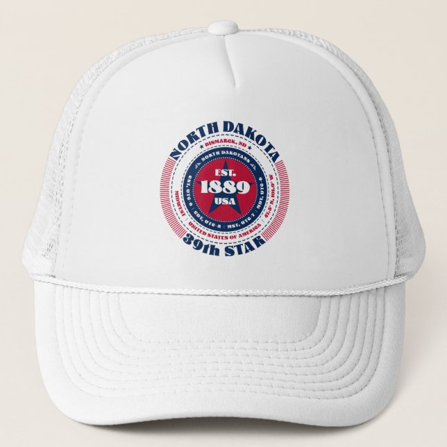 Casquette Chapeau de camion patriotique de l'État du Dakota  (Devant)