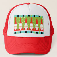 Chapeau de camion Père Noël géométrique rétro
