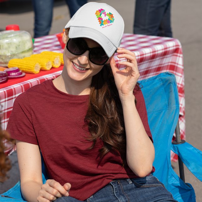 Casquette Chapeau de camion pièce, amour et polyominos (Créateur téléchargé)