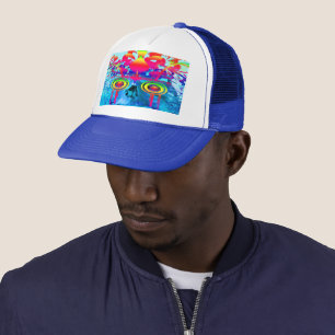 Casquette Chapeau de camion psychédélique crâne